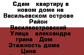 Сдам 1 квартиру в новом доме на Васильевском острове › Район ­ Василеостровский › Улица ­ александра грина › Дом ­ 2 › Этажность дома ­ 6 › Цена ­ 23 000 - Ленинградская обл., Санкт-Петербург г. Недвижимость » Квартиры аренда   . Ленинградская обл.